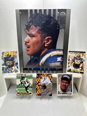 Junior Seau Rookie card w/Donruss Studio 8x10 Portrait w/ Chargers card lot of 5